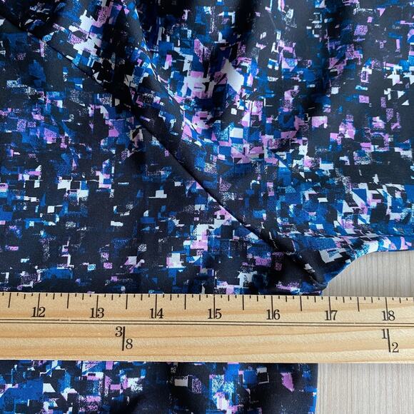 Tail Drawstring Waist Athletic Dress S Blue Black Geo Print 1/4 Zip Activewear - Picture 6 of 11